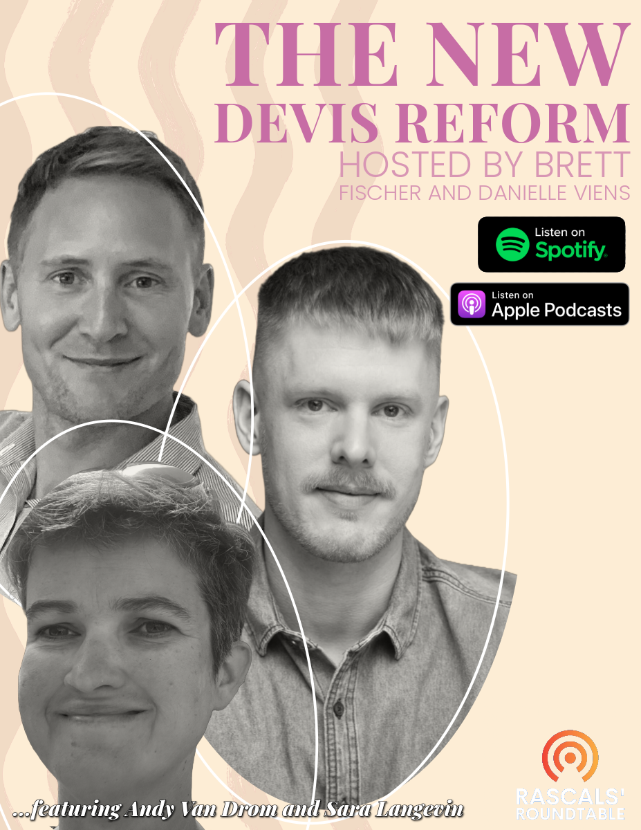 RASCALS' Roundtable podcast thumbnail for Curriculum Confidential featuring Andy Van Drom and Sara Langevin